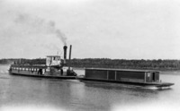 May be The Sam Brisbin pushing a Ross Navigation 'Warejpise ' Barge C 1927