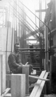 Carpenter Taking a Break during Island Falls Consturction C 1930