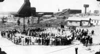 Looks like th eopening of a playground, Likely C 1931 as Cement plant is still up