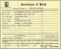 Areta Evans Birth Certificate Robertson Hospital - Jan. 3 1932