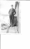 Maurice A Roche in front of the Main Office