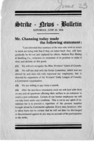 1934 Strike Bulletin by R. Channing