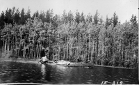canoe with two men