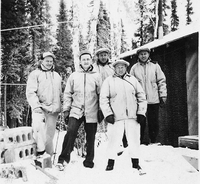 five men in snow