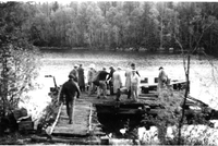group on portage dock 1930