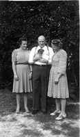 Rees holding dog