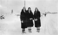 three ladies in snow