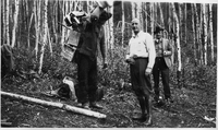 hree men on trail
