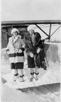 chlo davis with janice on linn tractor plow