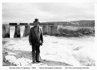 Norman Aitken at construction of the White Sand Rapids