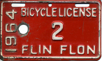 1964 Flin Flon Bicycle License Plate