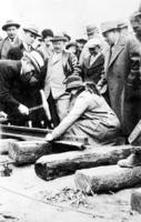 Premier Bracken Driving The Golden Spike on the Flin Flon Railway 1928