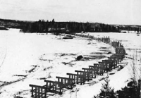 Construction of the CNR Bridge at Channing Flin Flon Mile 83 1928
