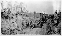 Laying Rails On Flin Flon Railway 1928 