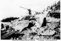 Carrying Timber During Railway Construction- Spring 1928