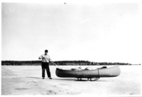 Canoe on a sleigh Wilfred Guymer