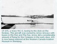 CF-AYS, a Waco YKC-S,owned by Arrow Airways 