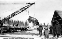 Wrecked Flanged Wheeled Dodge 