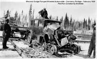  Wrecked Dodge Flanged Wheeled Automobile