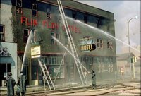The Flin Flon Hotel burning 