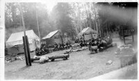 Scouts around the council fire circle C 1940’s 