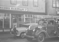 Fire Truck in front of Keddie's Hardware