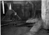 Tapping slag from the reverberatory furnace to feed the fuming plant.