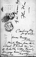 Post card to pick up baggage from the train