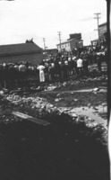 Crowds in front of the Community Hall During The Strike 1934