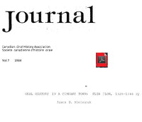 Oral History Society Journal