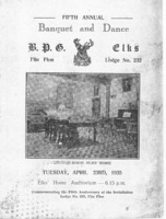 Elks Banquet April 23rd 1935