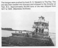 The Barges Were Pushed by Steam Boat (S.S.Nipawin) To The Pas. 