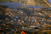 Flin Flon from the air over HBM&S looking East 1965