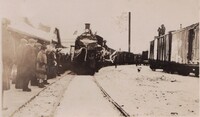 Train Arriving Flin Flon Station late 1930's