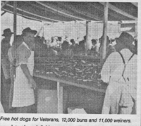Free Hotdogs for Veterans, 12,000 buns and 11,000 weiners