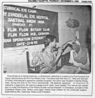 Free Surgical Eye Camp, Sponsored by the Flin Flon Rotary Club. April 21, 1993 Sarthal Khera, India