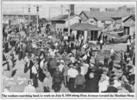 The workers marching back to work on July 9th 1934 