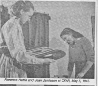 Florence Hattie and Jean Jamieson at CFAR, May 5th 1945