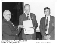 Rotary Director General Glen Stinson; Lew Parres; Glenn Smith