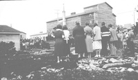 Group of women blocking access to the voting 