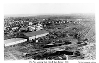 Flin Flon Looking East-Rink and Main School 1936