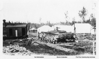  Large Cog Wheel on a Wagon Stuck In Mud- Possible Crane To Left- 1928/29