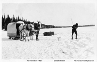Chopping Through The Ice To Water Horses 1928