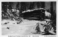 Moonlight Picture Of The Wood Camp At Flin Flon - 1927