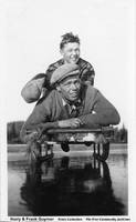 Harry Guymer and Frank Guymer Slieghing On The Ice (C 1929)