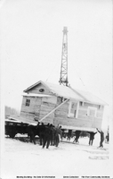 Moving Building, No Date or Information (Likely 1929) Postcard