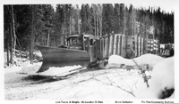 Linn Tractor With Snow Plow Pulling Loaded Sleighs- Likely Island Falls Run- ( C 1929)