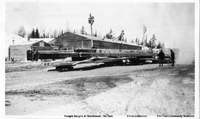 Loaded Freight Sleighs In Front Of Warehouse At Mile 86 (1929é30)