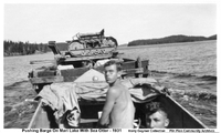 Pushing Barge With The Sea Otter On Mari Lake - 1931