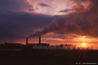 Sunset Over The HBM&S Plant (Old Stacks)